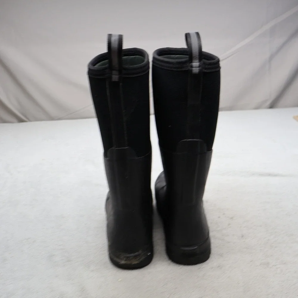 Muck Men 6M Rain Boots Black Rubber Chore Tall Steel Toe Work Waterproof Utility